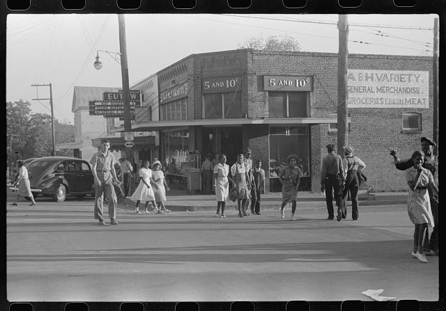 Photo:1930s Street Scene 5 and 10 Cent Variety Store Pedestrians