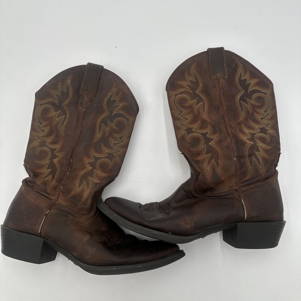 Justin Leather Cowboy Boots for Men Size 9 Western Style