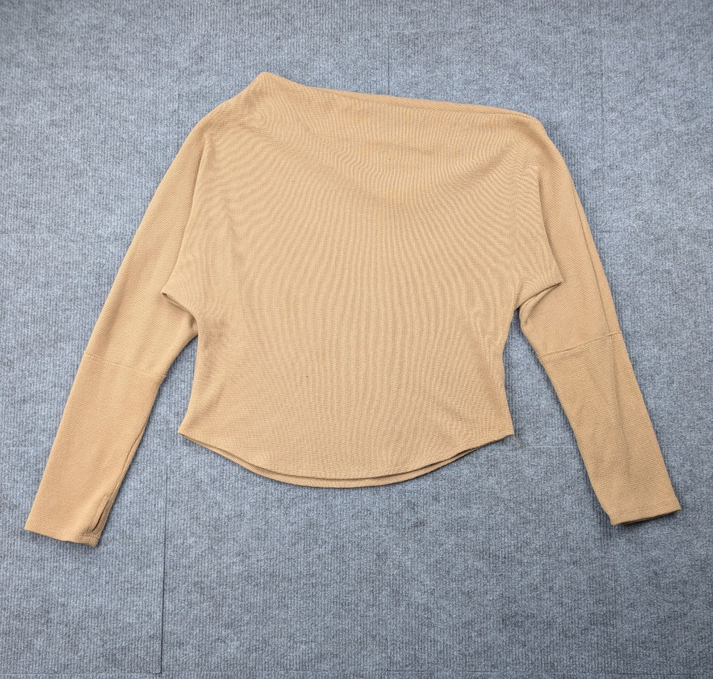 We The Free People Fuji Top Womens Large Waffle Off The Shoulder Boho Minimal