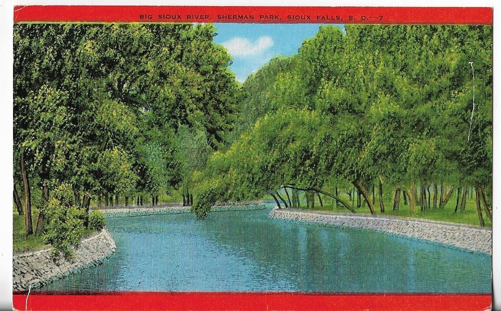 VTG Postcard-Unused Big Sioux River, Sherman Park, Sioux Falls, South Dakota 7