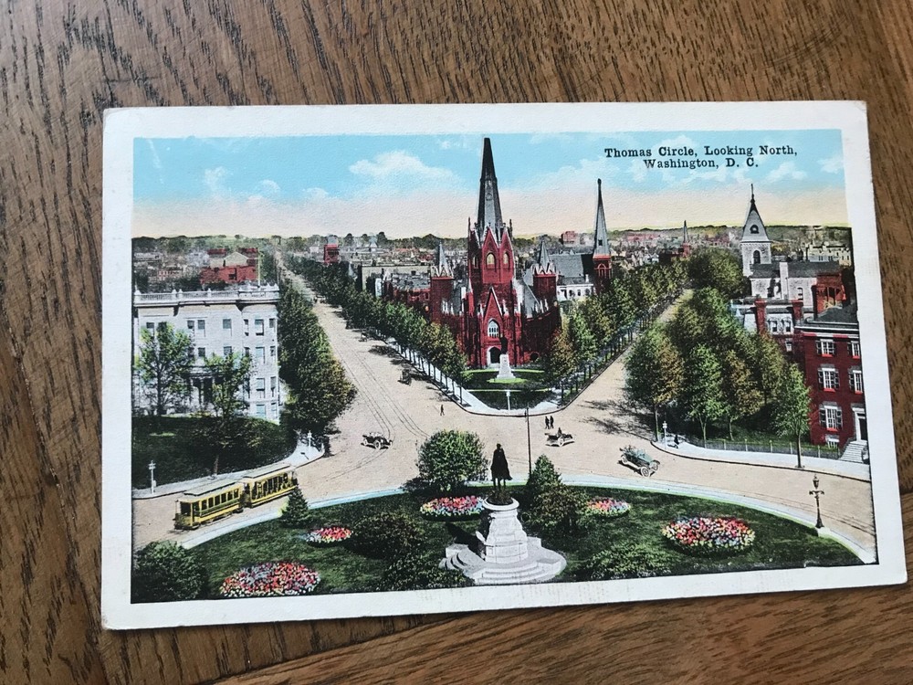 Thomas Circle Looking North Washington DC Postcard