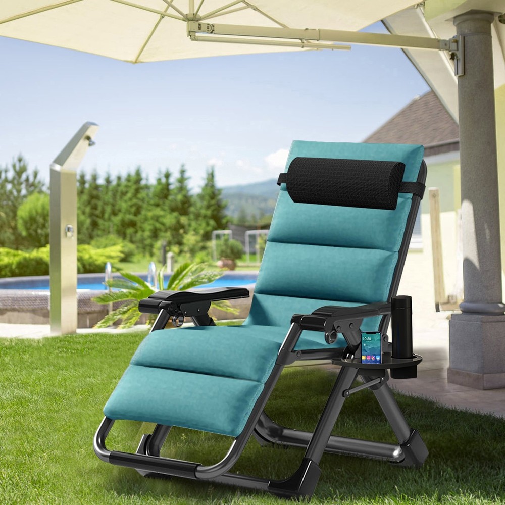 Zero Gravity Chair with Removable Cushion Reclining Outdoor Lounge Chaise