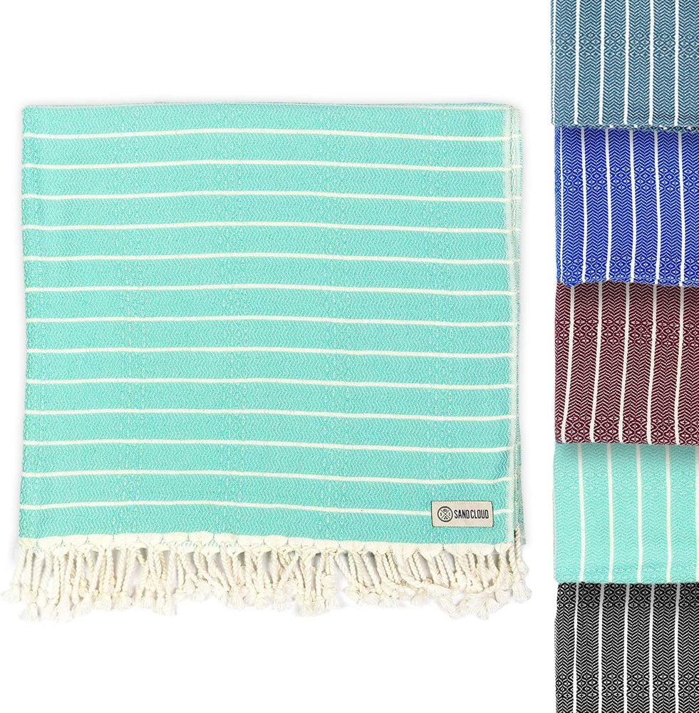 Large Turkish Beach Towel - Sand Free - Fast Drying -100% Certified Organic Turk
