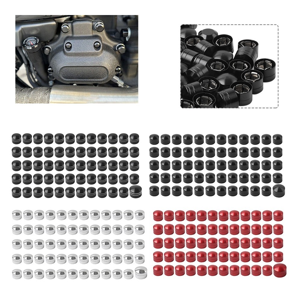 60X Engine Screw Caps Bolt Cover Kit For Harley Fat Boy Electra Glide FLHTCU