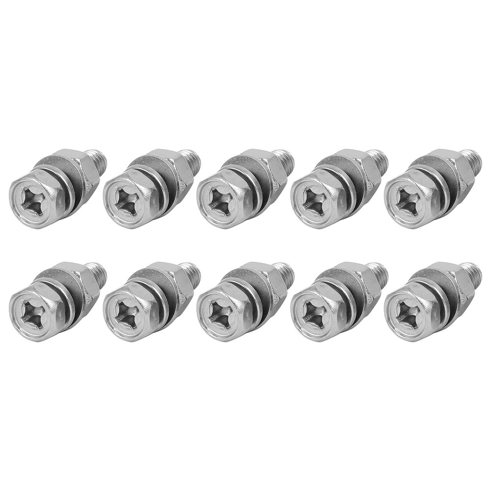 10-Piece M6x20mm Hex Bolt Kit with Nuts and Washers