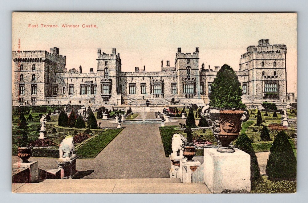 England- Windsor Castle East Terrace & Grounds Old PC Card View Vintage Postcard