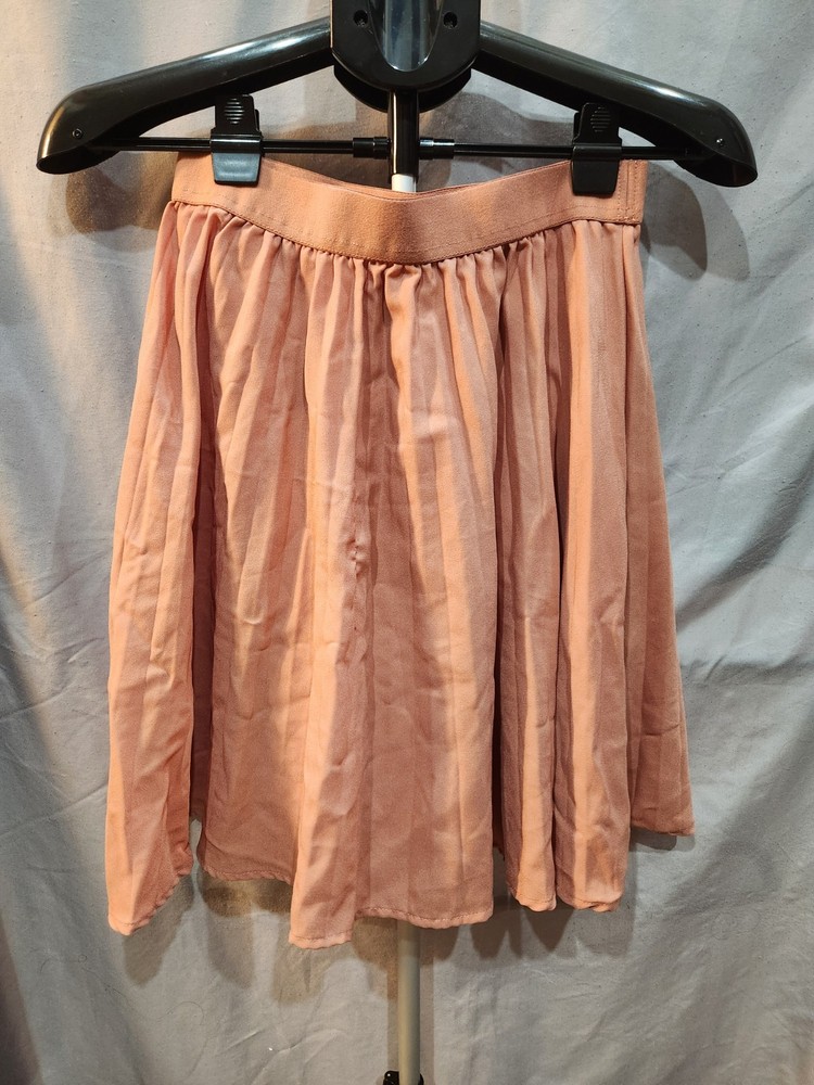 Kate Kasin Size Small Peach Layered Elastic Waist Fit & Flare Midi Skirt