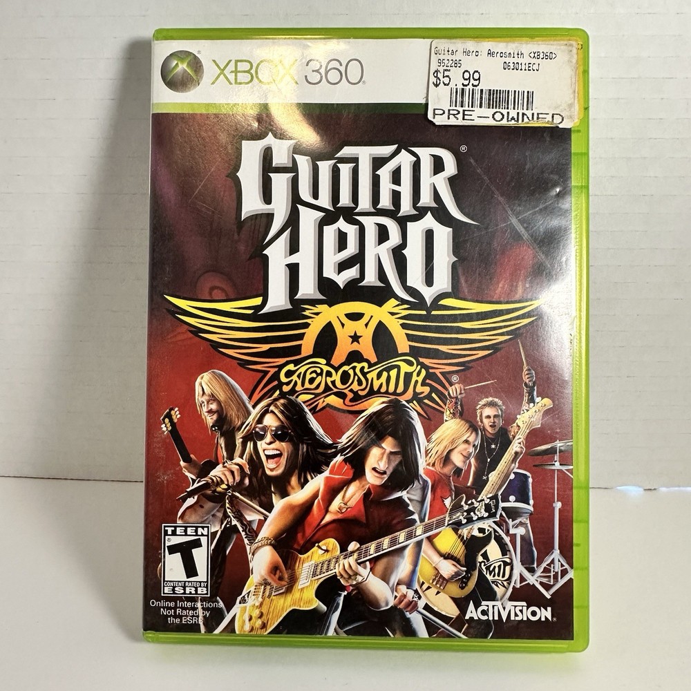 Guitar Hero: Aerosmith (Microsoft Xbox 360, 2008) Complete with Manual CIB