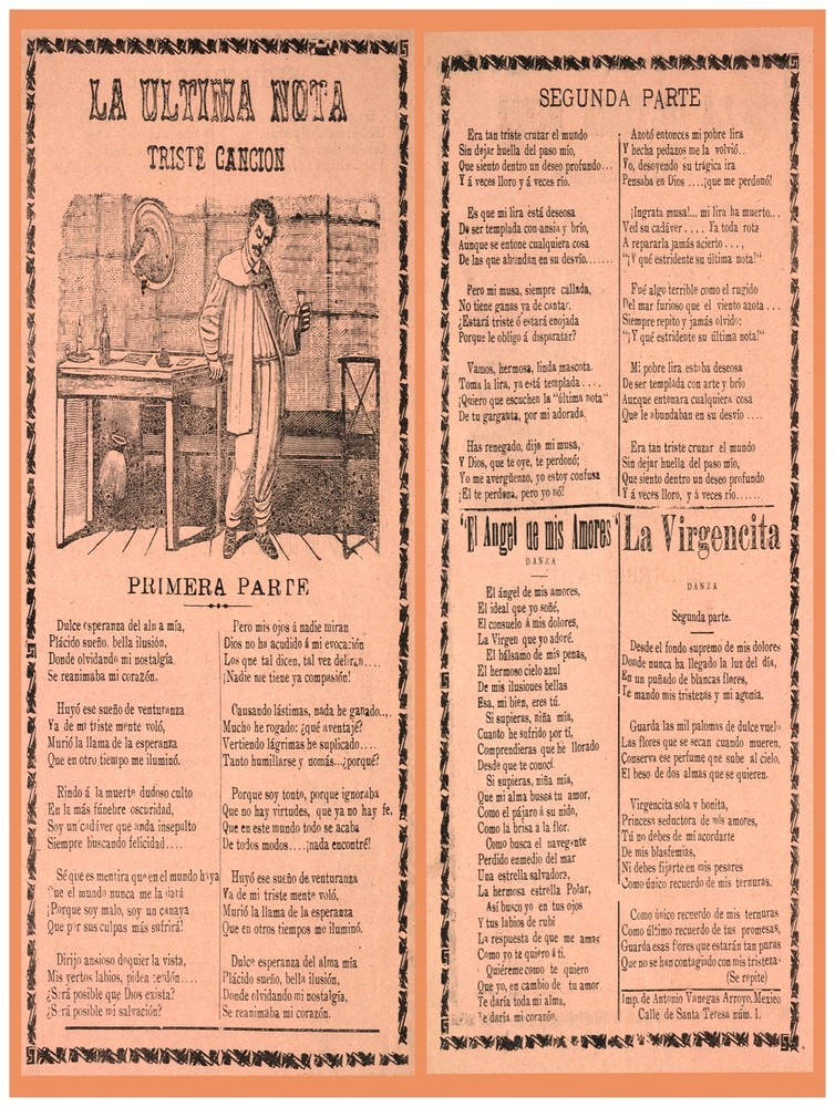 Decor Poster. Fine Graphic Art Design. The last note. Mexican home Design. 1074