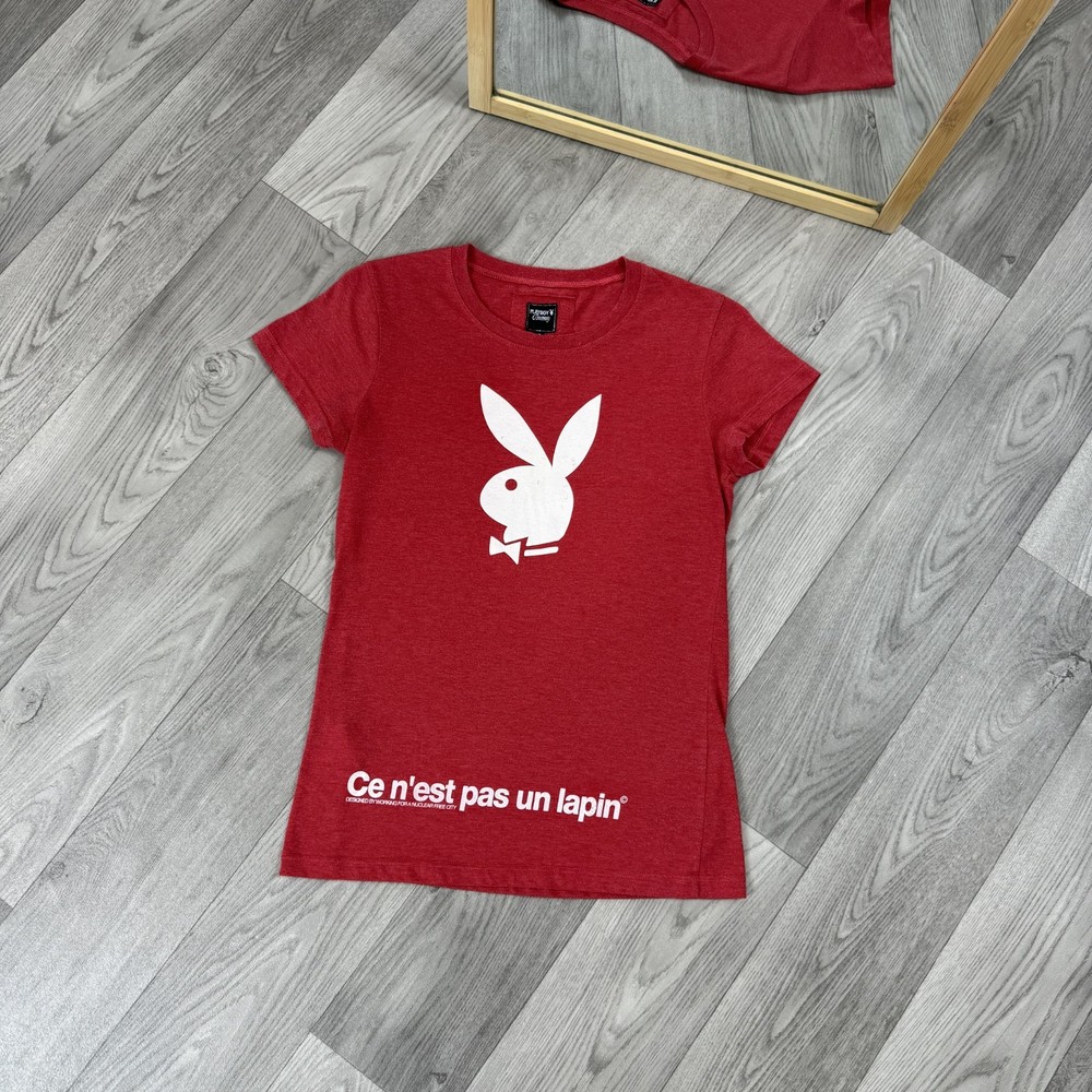 Vintage Playboy 00s Bunny Graphic Red Tee Shirt