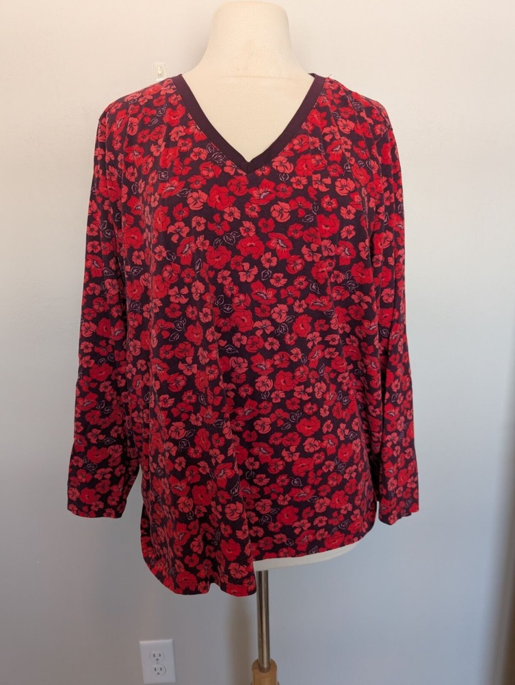 Lands End 3X Plus Size Long Sleeve Top for Women  