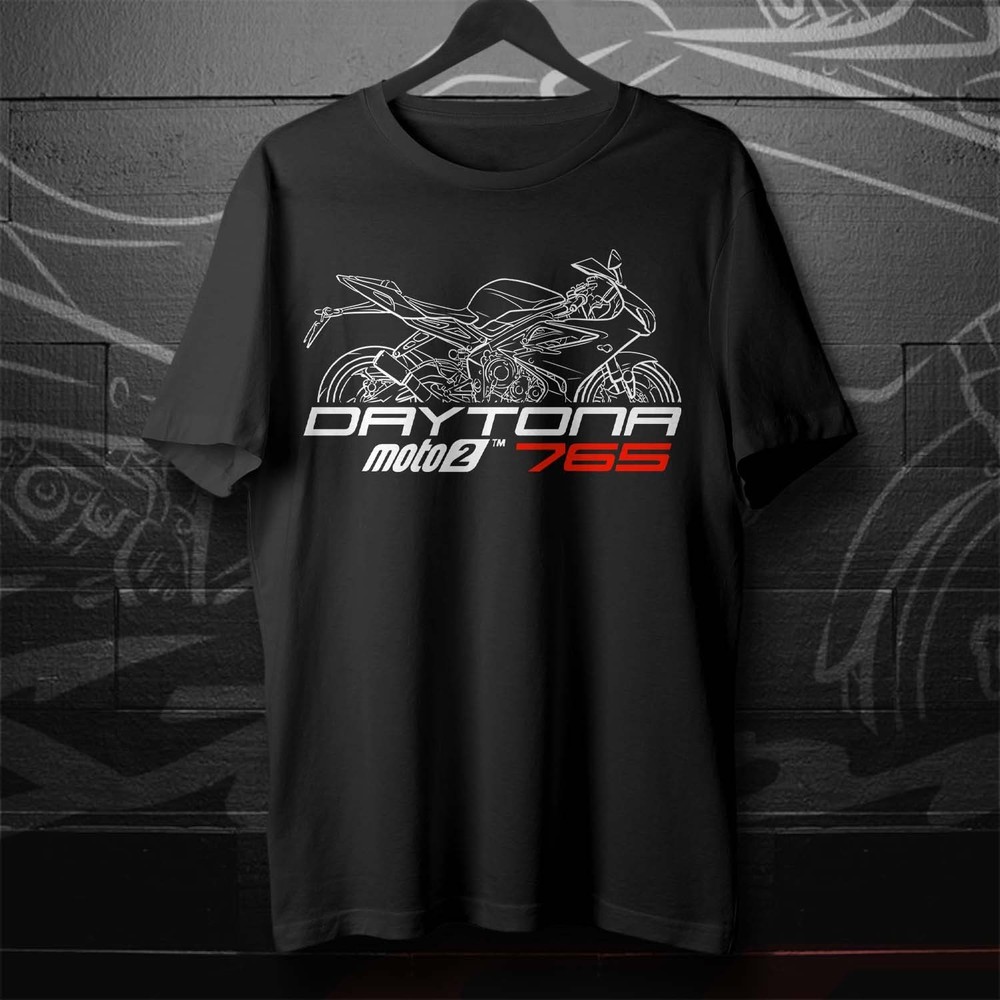 Biker T-Shirt for Fans of British Daytona Moto2 765 Motorcycle, Sportbike Riders
