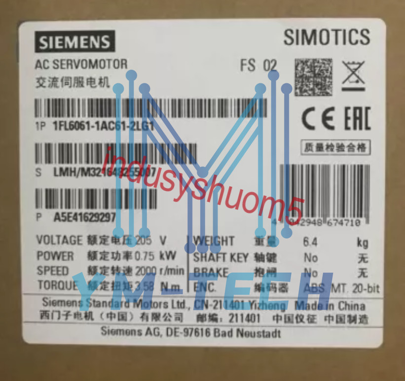 1Pcs New Siemens Servo Motor 1Fl6061-1Ac61-2Lg1 Fast Ship