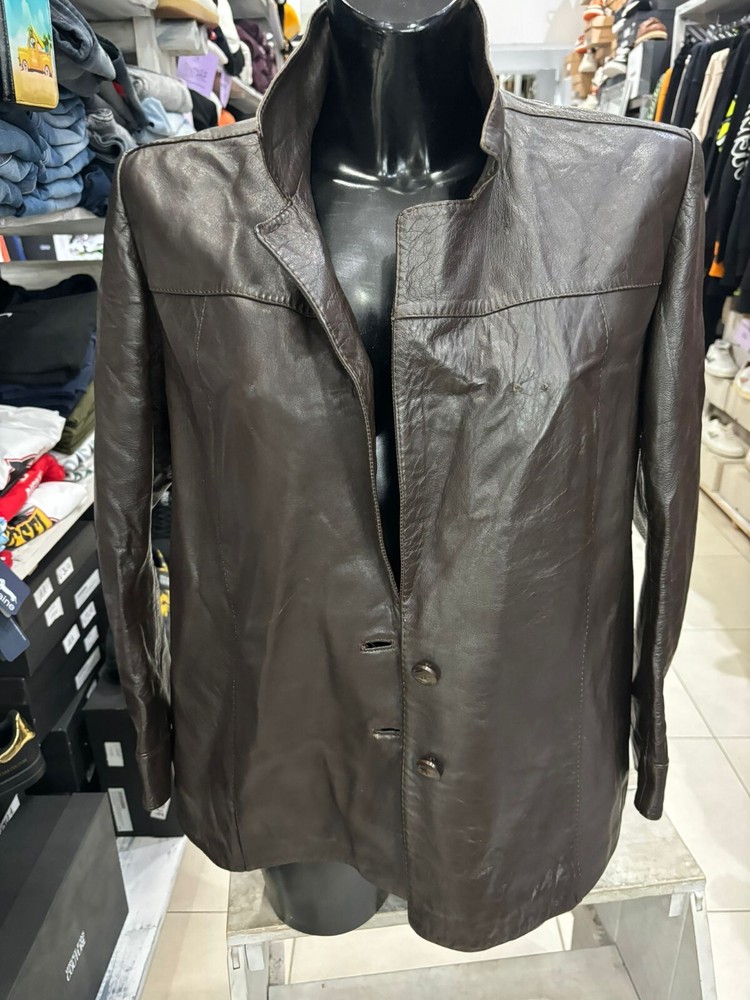 Generic Leather Jacket Used Women Size 40 Brown LLD164