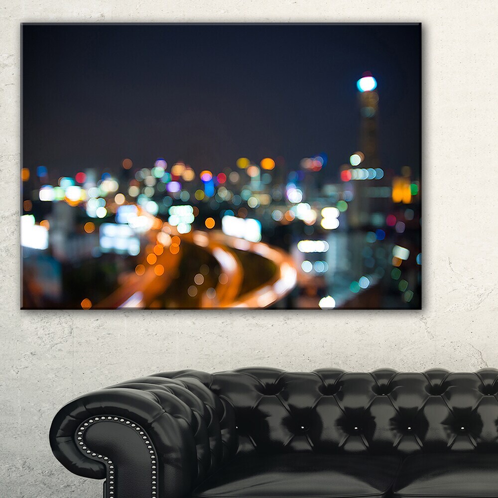 Bangkok Twilight Cityscape Mini Canvas Print
