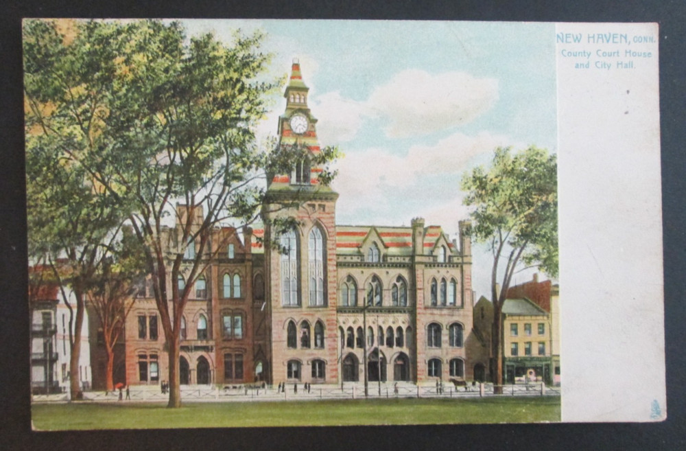 County Courthouse & City Hall New Haven CT Unposted UDB Postcard