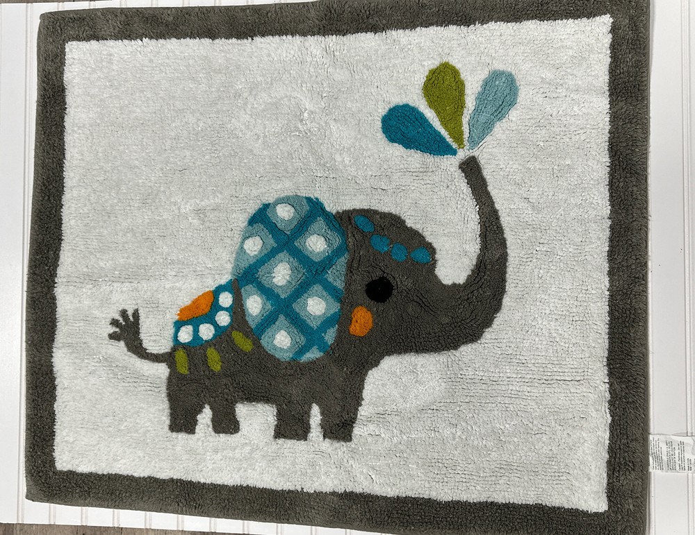 Sweet Jojo Designs Mod Elephant Accent Floor Rug Bedroom Decor 36x30