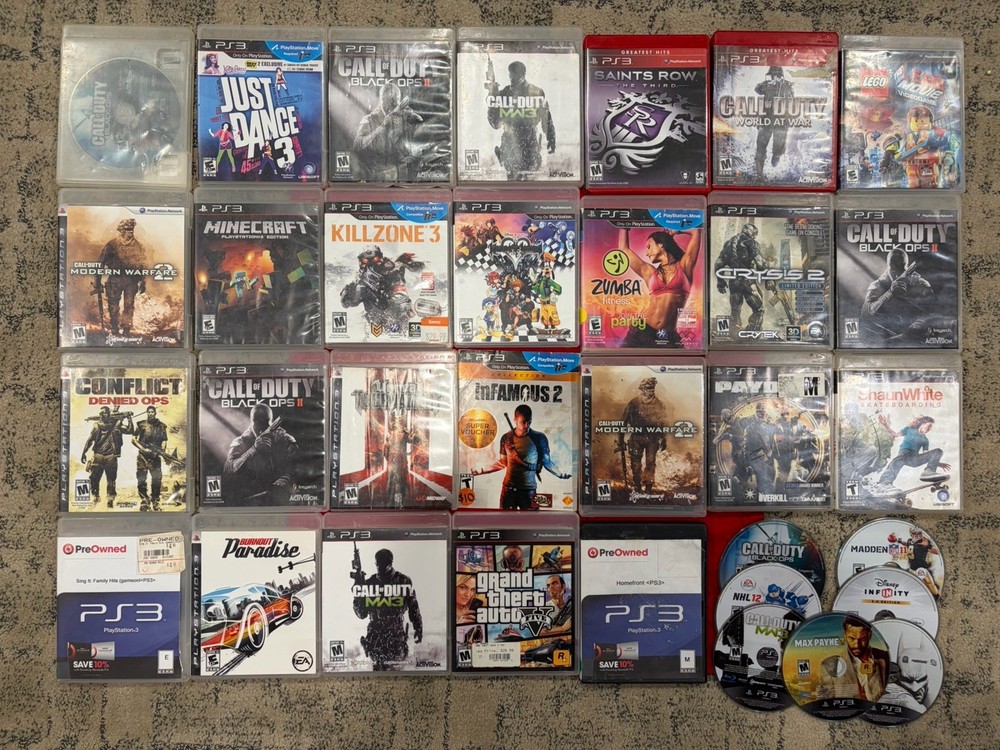 Lot Of 33 PlayStation 3 PS3 Games: COD Burnout Kingdom Hearts Minecraft Killzone