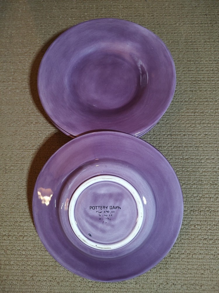 Set Of 4 Pottery Barn Luncheon Plates Purple/Plum 10