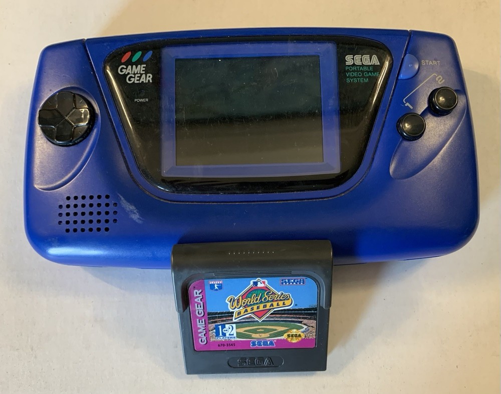 Blue Sega Game Gear Console & World Series Game, Model 2110 Parts Or Repair