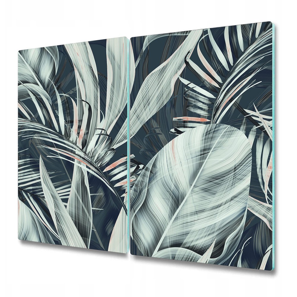 Glass Cutting Board Exotic Leaves jungle flora blossom monstera botanic dark
