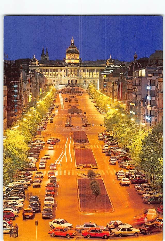 Postcard Wenceslas Square Prague Czech Republic