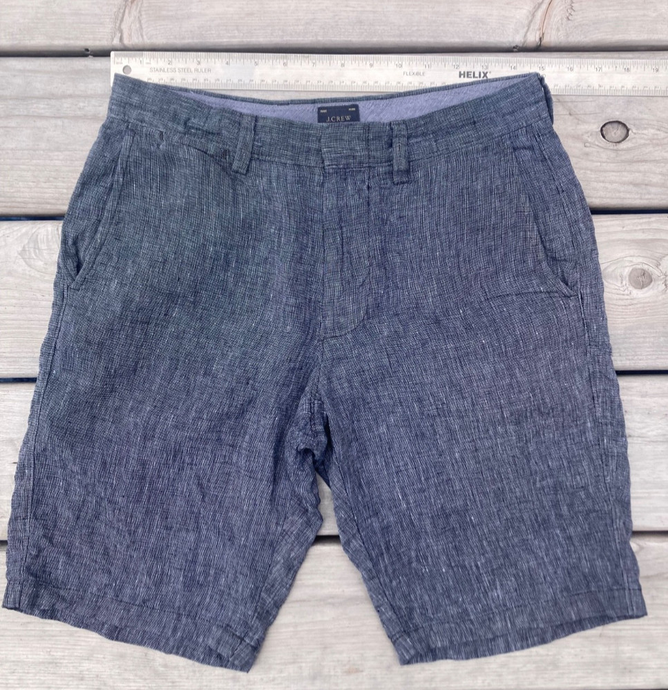 J Crew Mens Linen Shorts size 29 (10” inseam) Blue Beachy