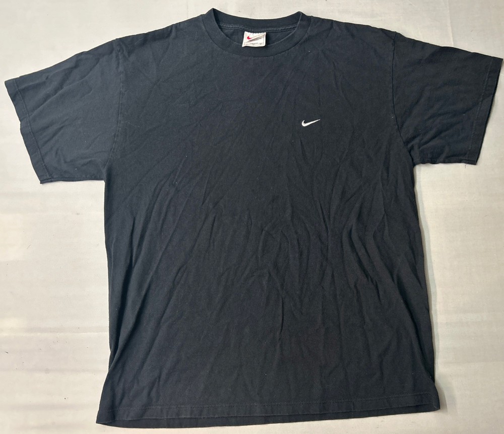 Vintage 90s Nike T shirt Black Sz Large Made In USA Streetwear NICE FADE