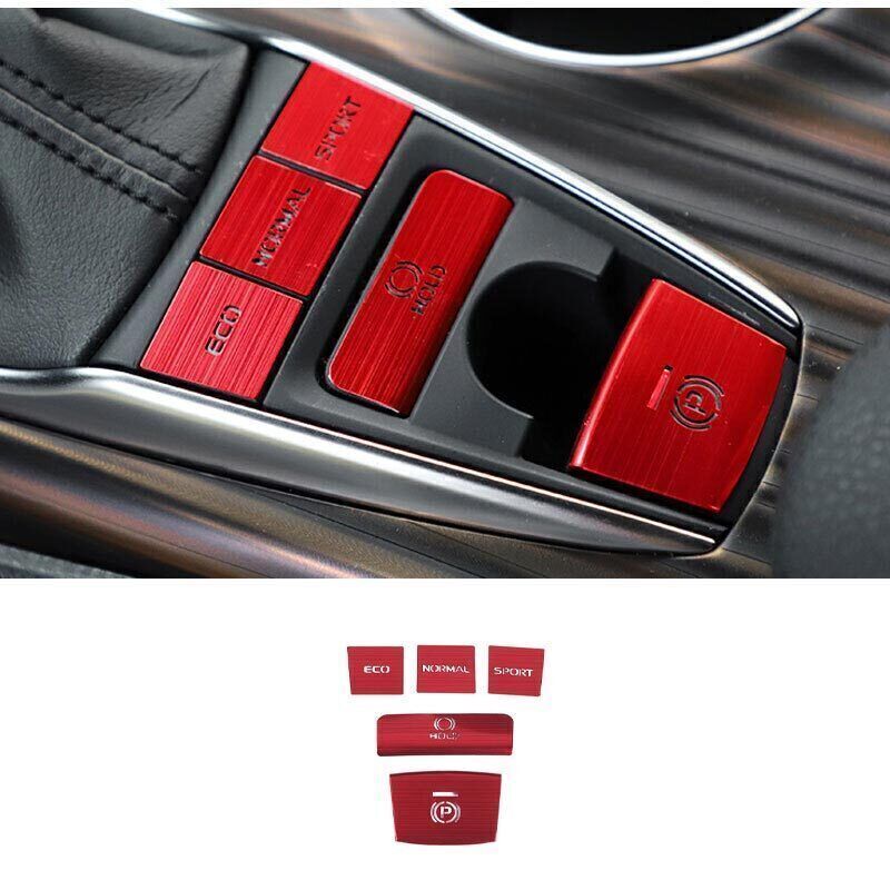 Alloy For Toyota Camry 2018-2023 Center Console Gear Shift Button Sticker 5X Red