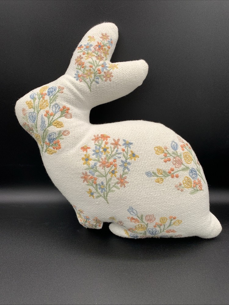 Embroidered Spring Bunny Throw Pillow Decor Small READ