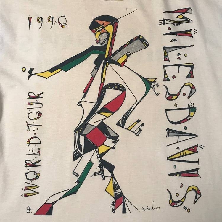 VTG 1990 Miles Davis Last Tour Shirt Short Sleeve White Unisex S-5XL