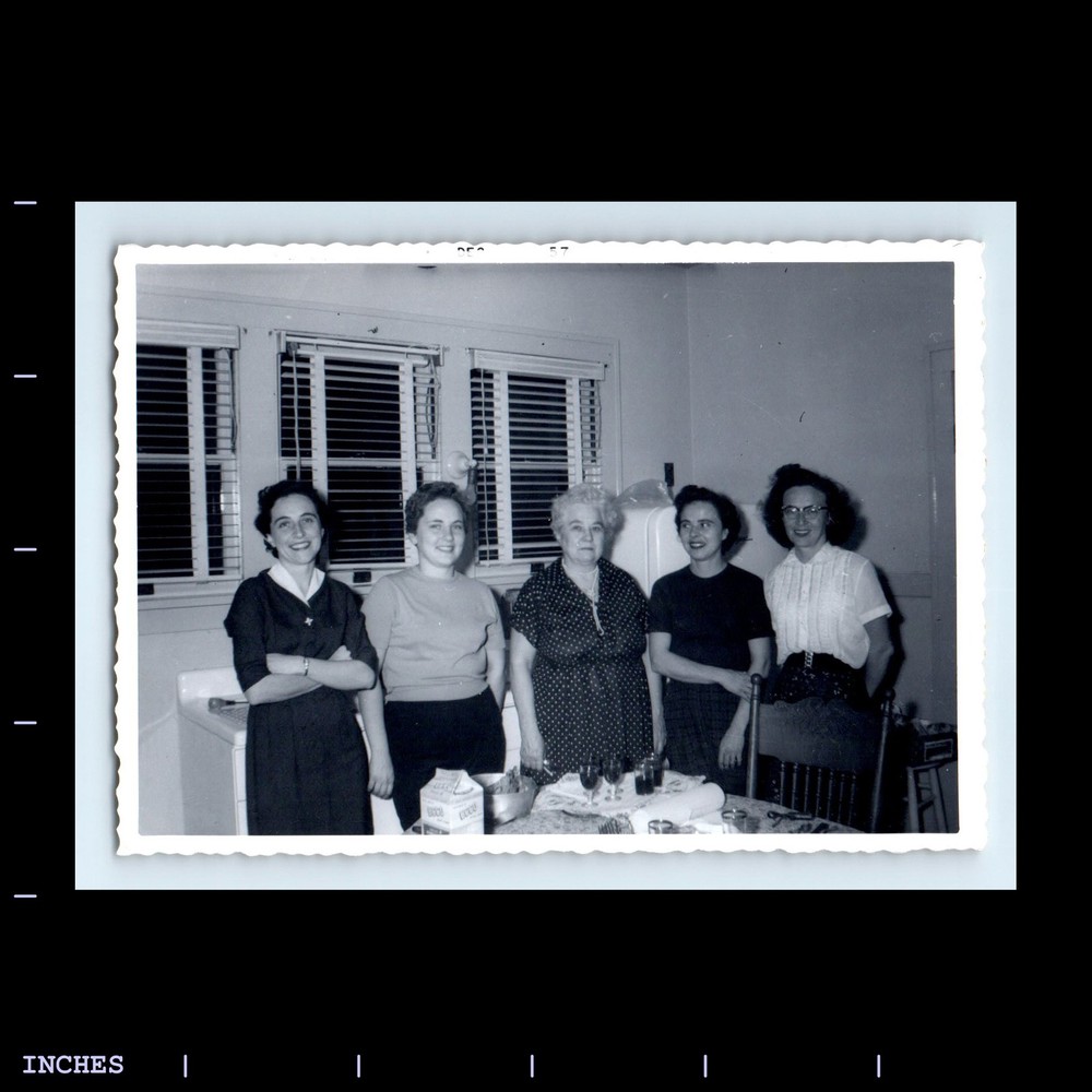 Old Vintage Photo WOMEN BY DINING TABLE