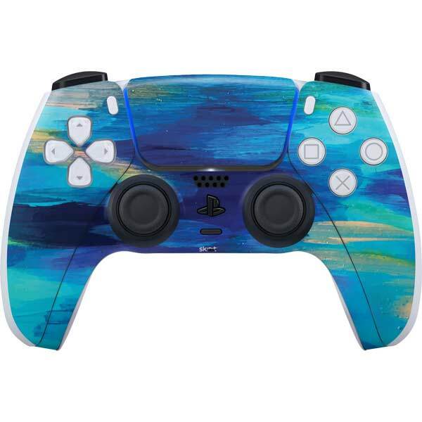 Illustration Art PS5 Controller Skin - Ocean Blue Brush Stroke