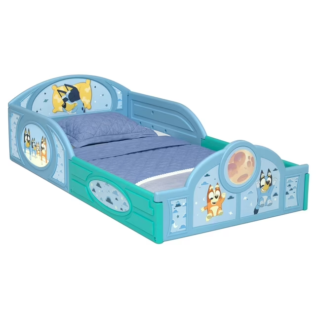 Bluey Toddler Bed with Guardrails by Delta Children – Sleep & Play Design