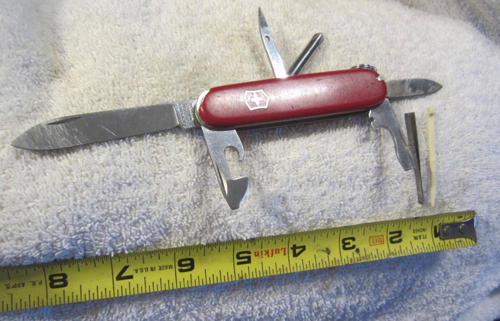 91 mm VICTORINOX SWISS ARMY POCKET KNIFE ROSTFREI OFFICIER SUISSE,tweezer ++ VTG