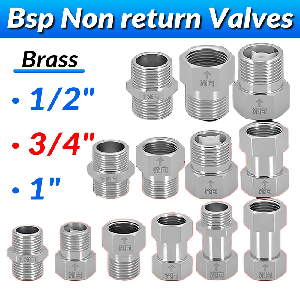 Bsp Non return Valves Brass Male/Female Thread Check Valve One Way 1/2