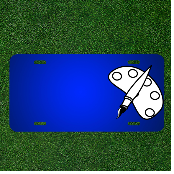 Custom Personalized Art-Themed License Plate with Names on Paintbrush Palette  