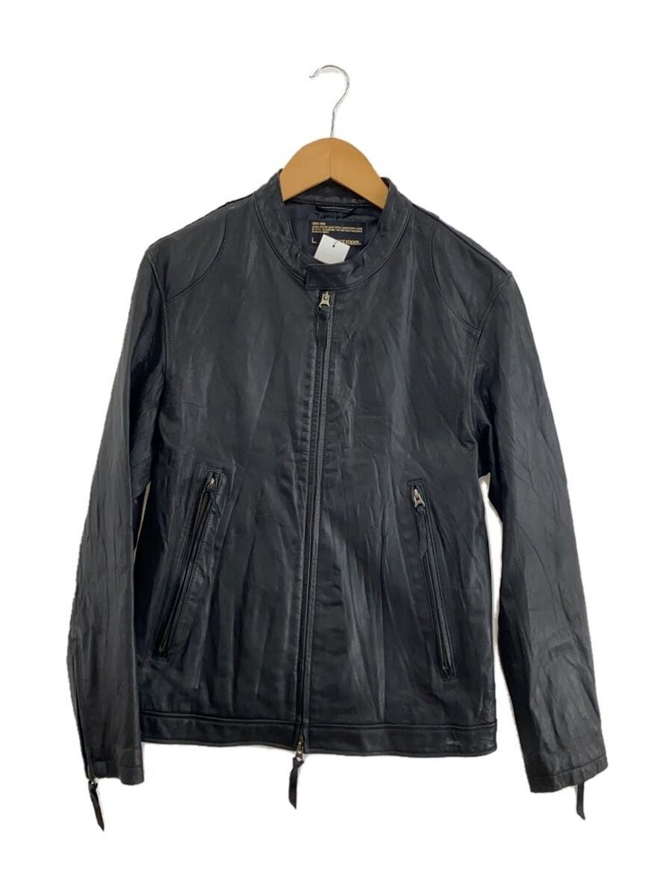 Black Goat Leather Single Rider Jacket Size L Model 2246