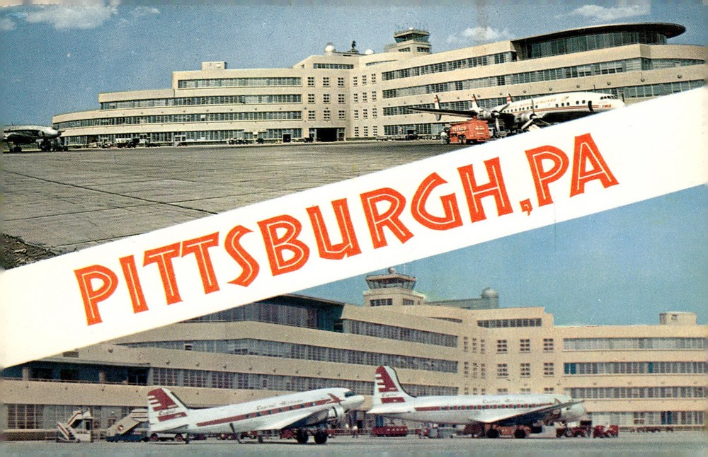 1950s Greater Pittsburgh Airport Pittsburgh PA Mid Century Modern MCM Postcard