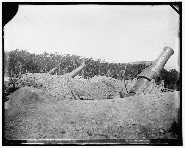 Photo:Mortar battery on Cay Smith, Santiago