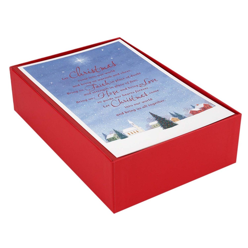 Hallmark Boxed Christmas Cards, Church 5.25 x 7.5 inch, Blessings