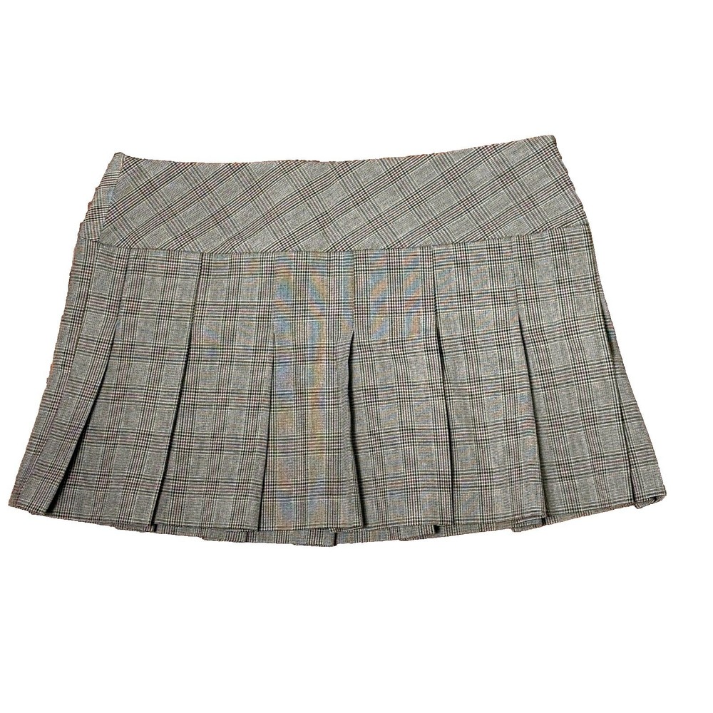 Vtg Y2K Pleated Micro Mini Skirt Small Low Rise Academia Preppy Grunge 90s Punk