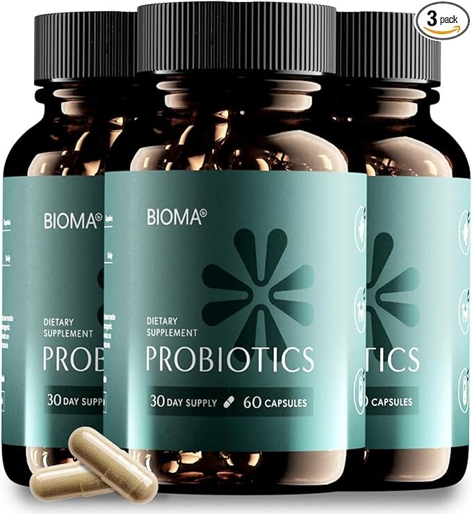 BIOMA 3-in-1 Probiotics for Digestive and Gut Health Support