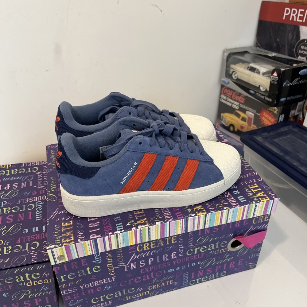 Adidas Superstar Shoes Men's 8 Denim Pack Blue Leather Sneaker Classic 05/23