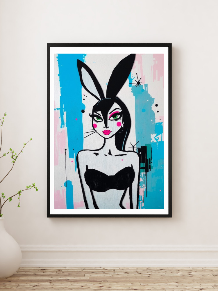PlayBoy Bunny Pop Painting Re-Print on Stretched Canvas Ready to Hang 12x16