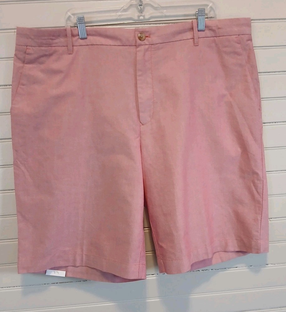 IZOD Chino Shorts Mens 42  Resort Golf Casual Flat Front Pink