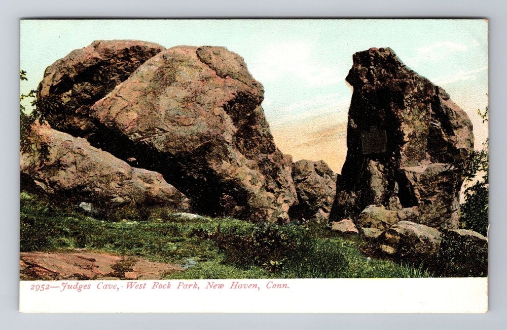 New Haven CT-Connecticut, Judges Cave, West Rock Park, Antique Vintage Postcard