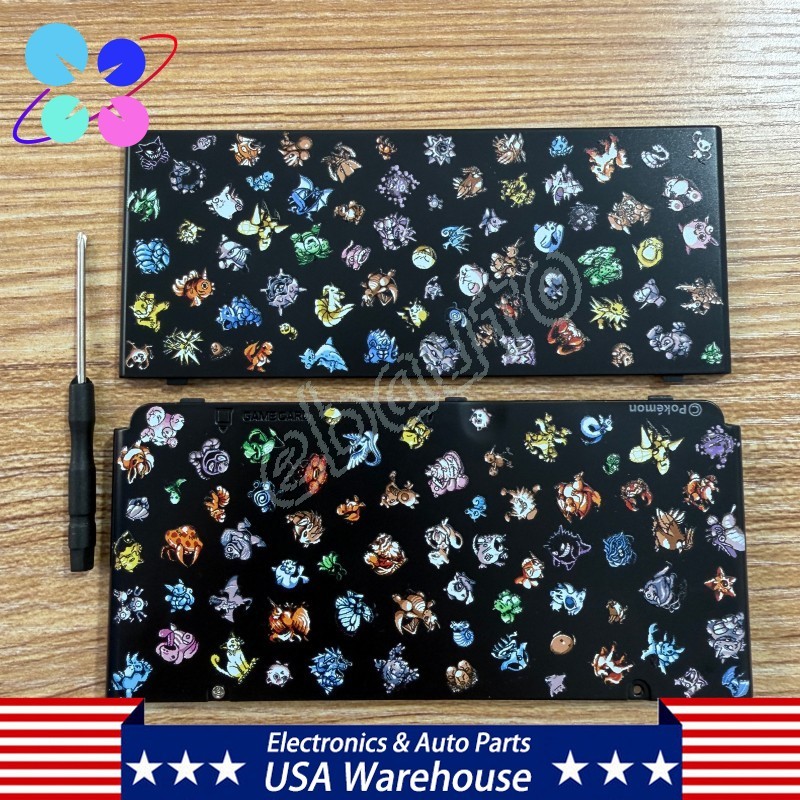 Front + Back Cover Shell Case Plate For Nintendo New 3DS Pokemon Sprites Kisekae
