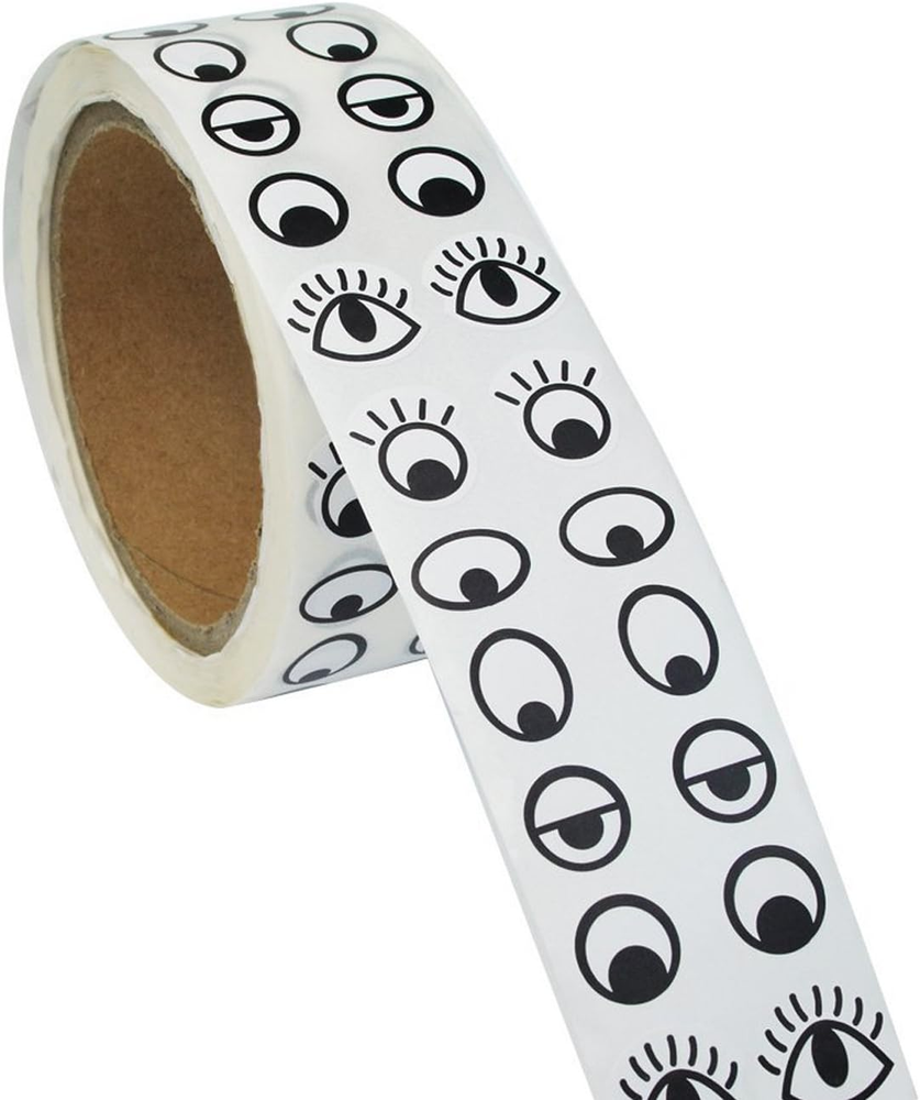 Lependor Black White Eye Stickers Labels -2000 Pcs per Roll