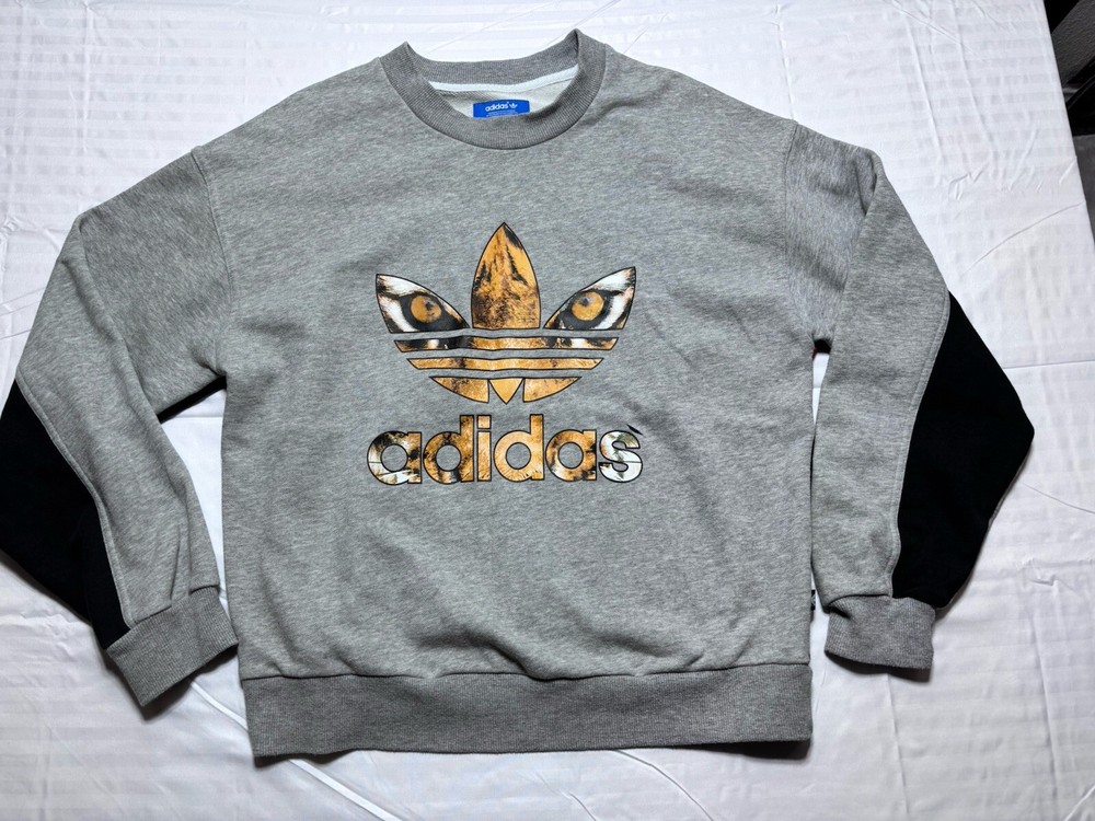 Adidas Gray Tiger Banned From Normal Front Graphic Sweatshirt Ladies Medium